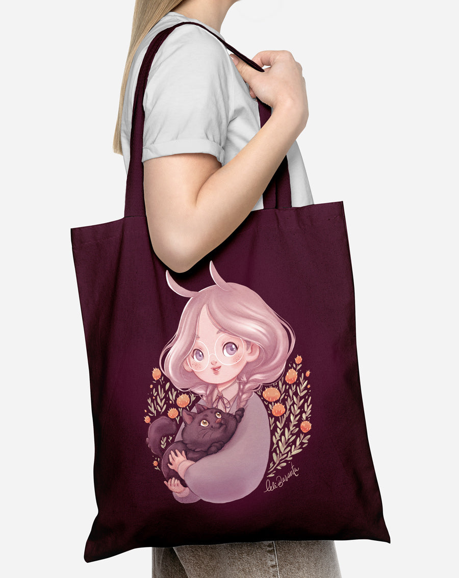 ToteBag Bunny y Cat Color Granate
