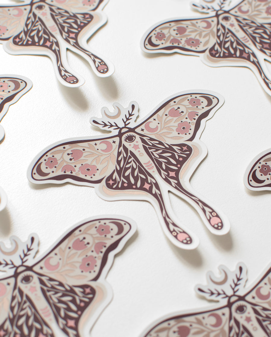 Sticker Polilla Lunar Metalizada
