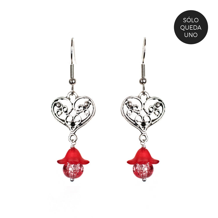 Pendientes amor floral