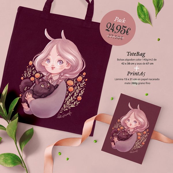 Pack Bunny y Cat (ToteBag+Print)