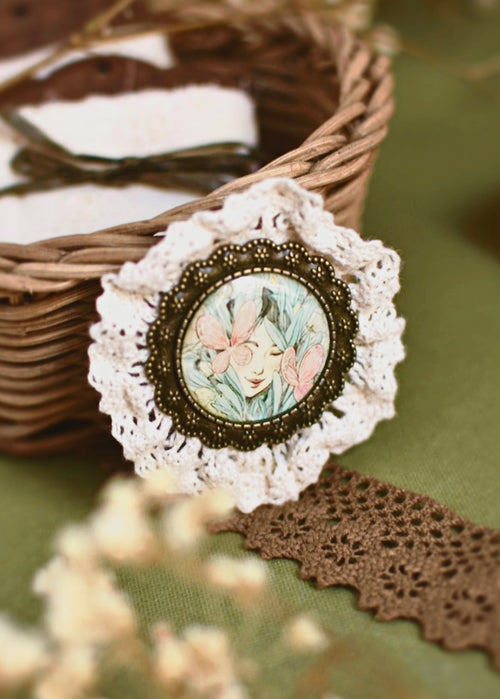Broche Flora Bronce