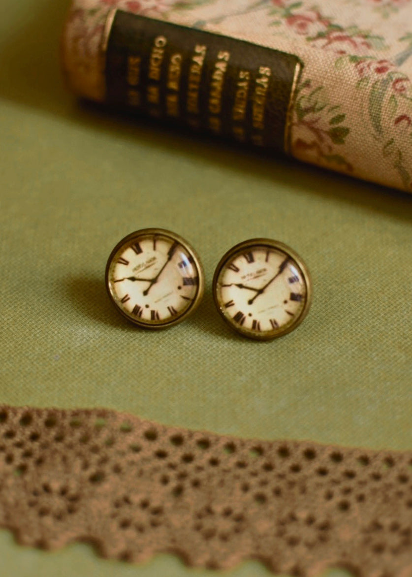 Pendientes Botón Reloj