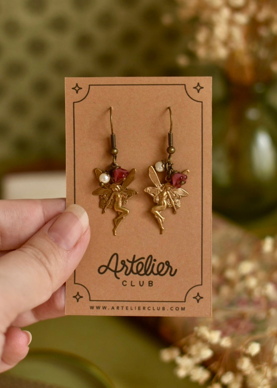 Pendientes Fairies Burdeos