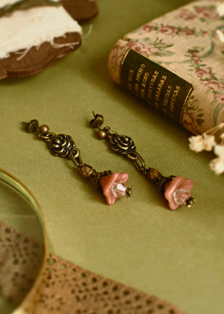 Pendientes Rosa de Versalles Bronce