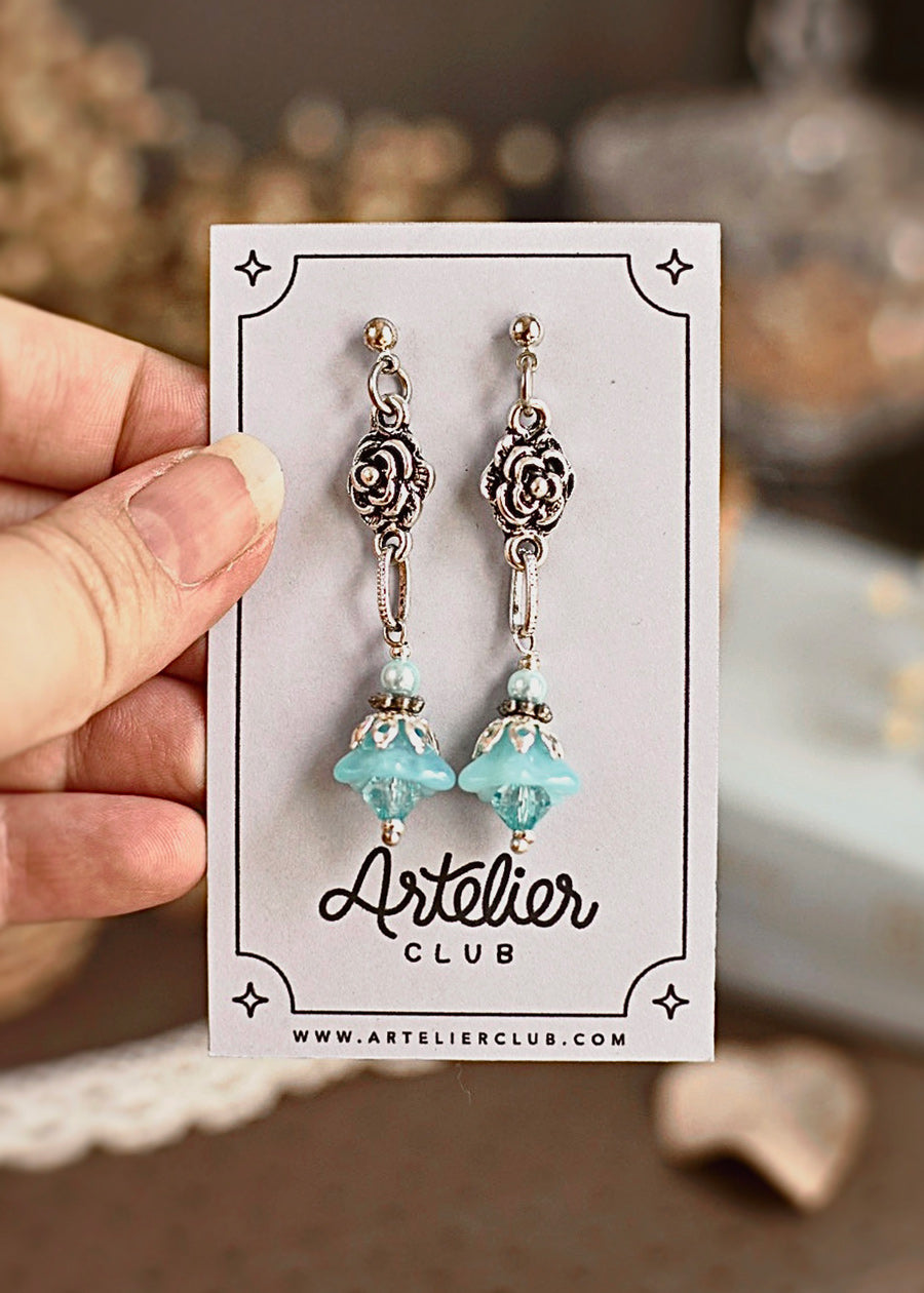 Pendientes Rosa de Versalles Plata
