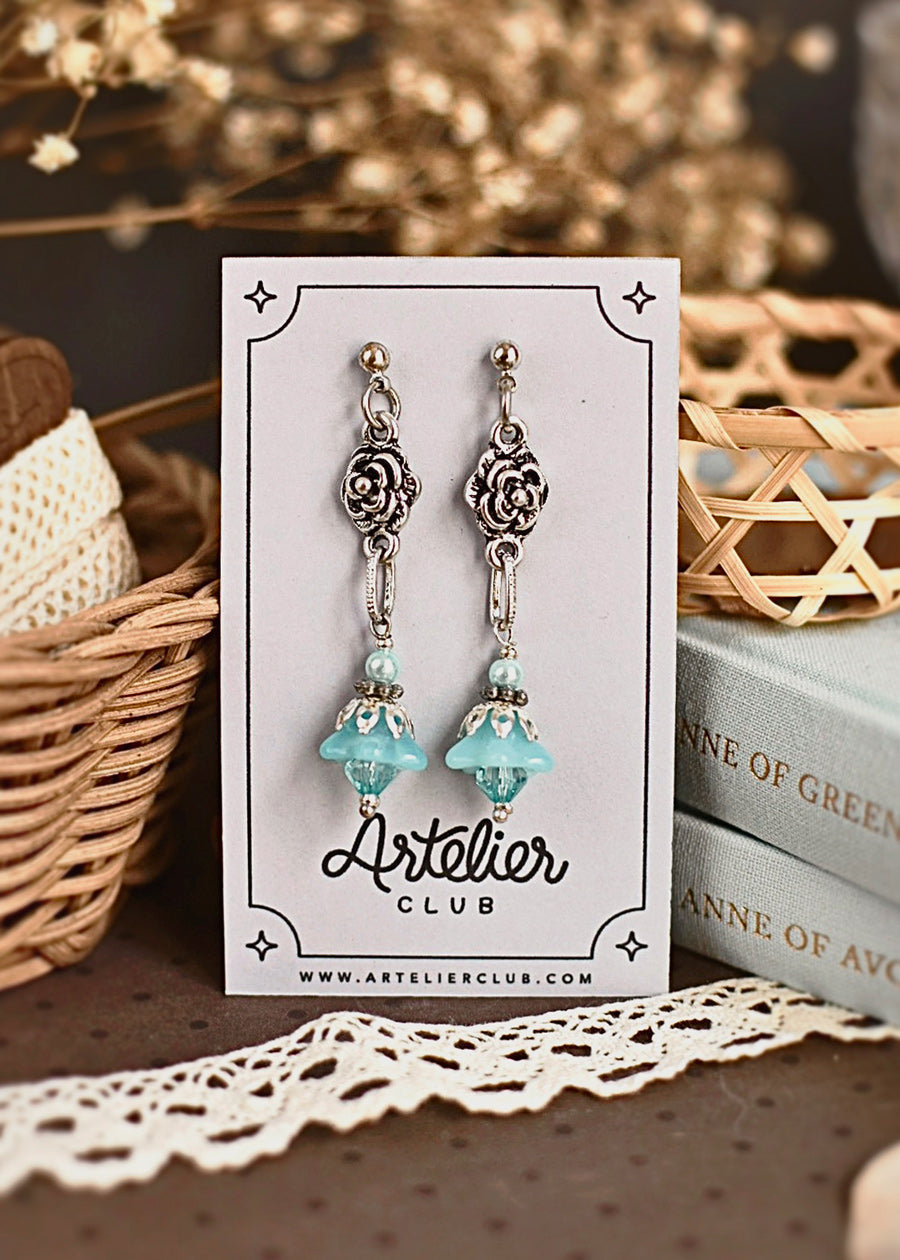 Pendientes Rosa de Versalles Plata