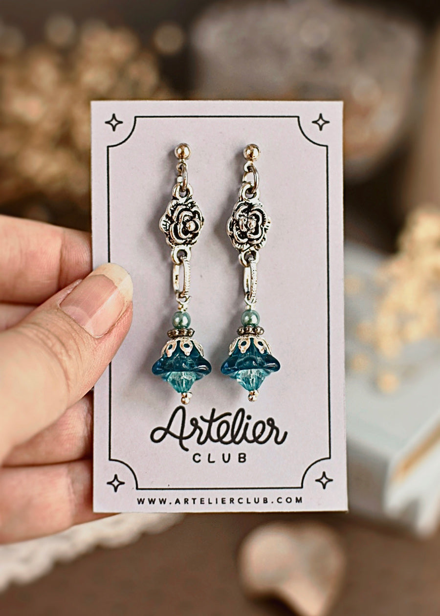 Pendientes Rosa de Versalles Plata