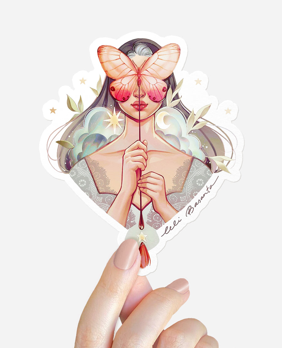 Sticker Butterfly Mask Metalizado