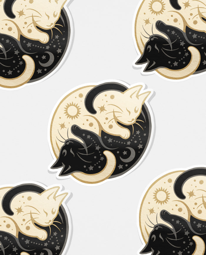 Sticker Gatos Estelares Metalizados