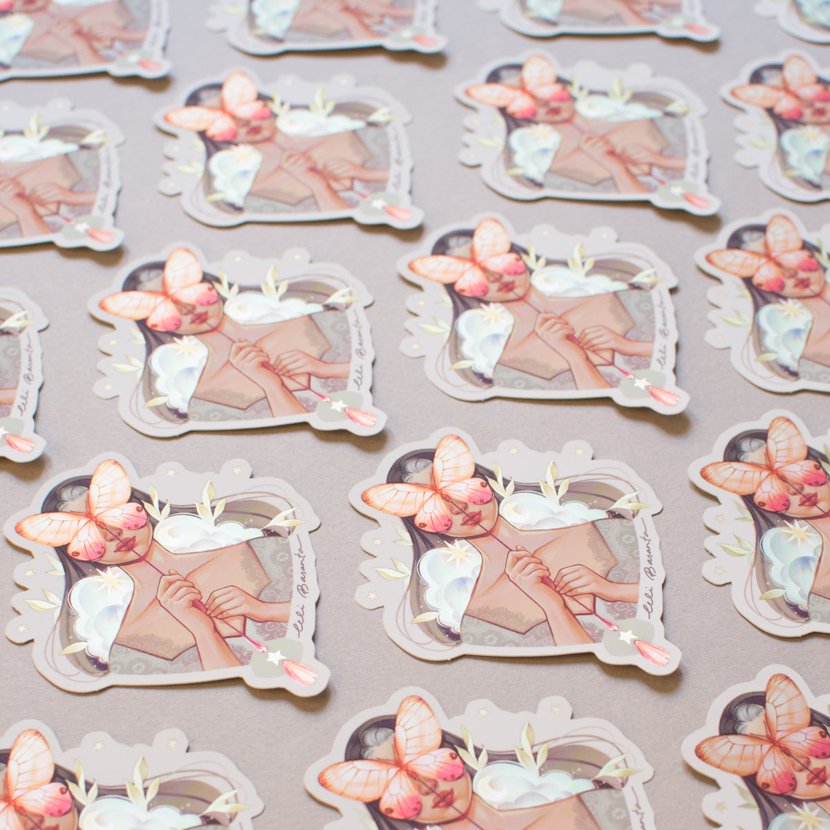 Sticker Butterfly Mask Metalizado