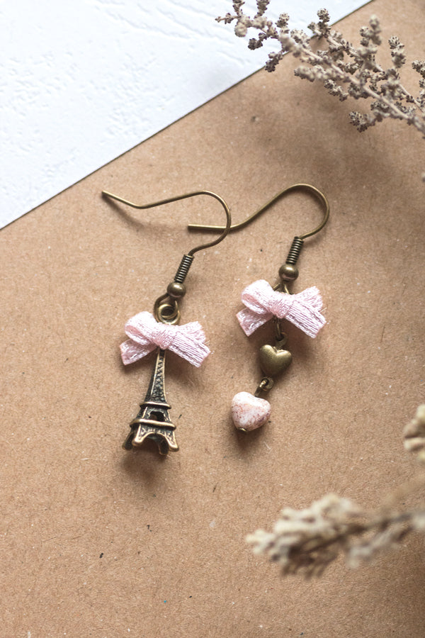 Pendientes París Rosa Perla