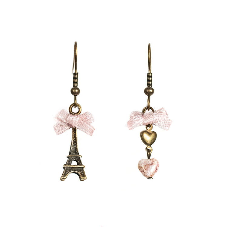 Pendientes París Rosa Perla